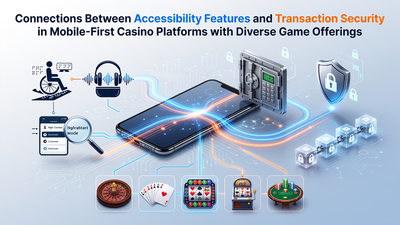 Mobile casino interface showing accessibility options alongside secure transaction prompts on a smartphone screen