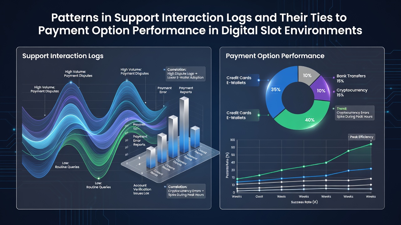 Visualization of support interaction logs correlating with payment success rates in digital slot platforms